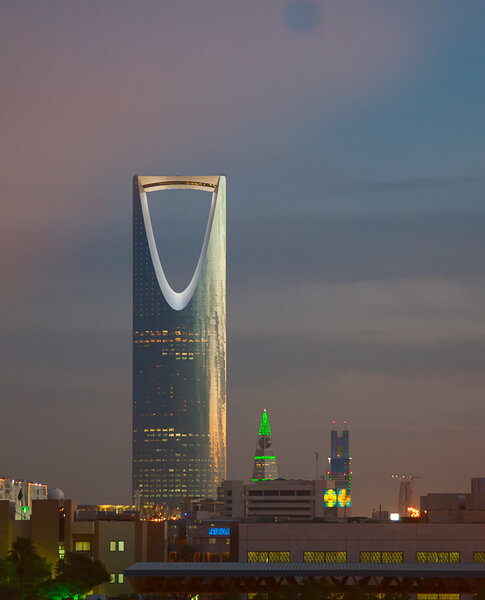 Kingdom tower n Riyadh, Saudi Arabia.