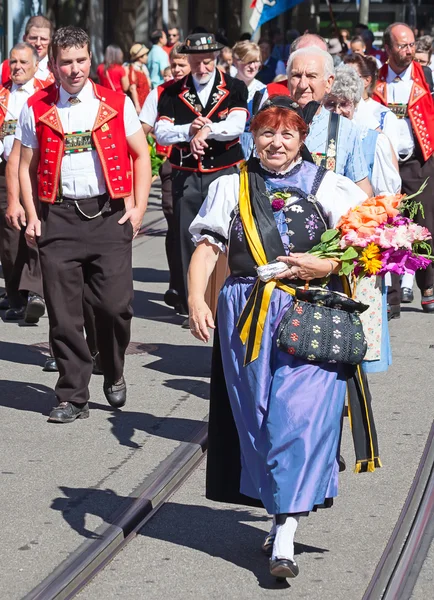 Swiss National Day parade in Zurich — Stock Photo, Image