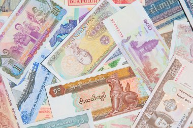 collection of Asian banknotes