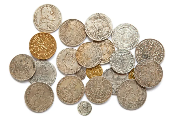 中世のコインのコレクション — ストック写真