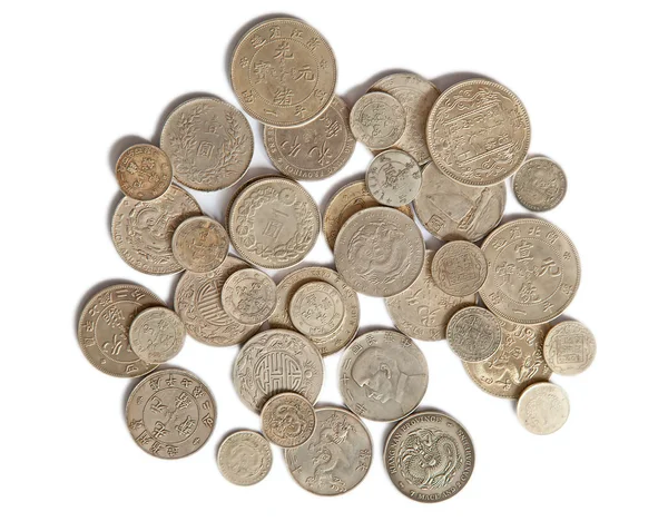 Haufen von Porzellanmünzen — Stockfoto