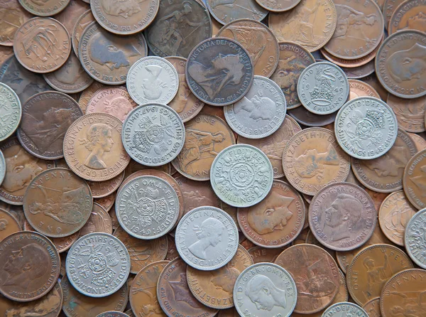 Pile of british coins — Stock Photo, Image