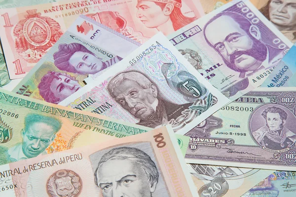Collectie van Zuid-Amerikaanse bankbiljetten — Stockfoto