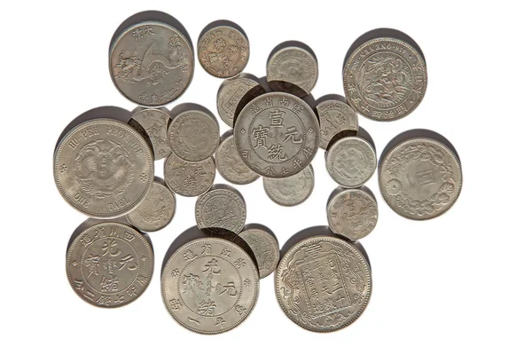 Pilha de moedas da China — Fotografia de Stock