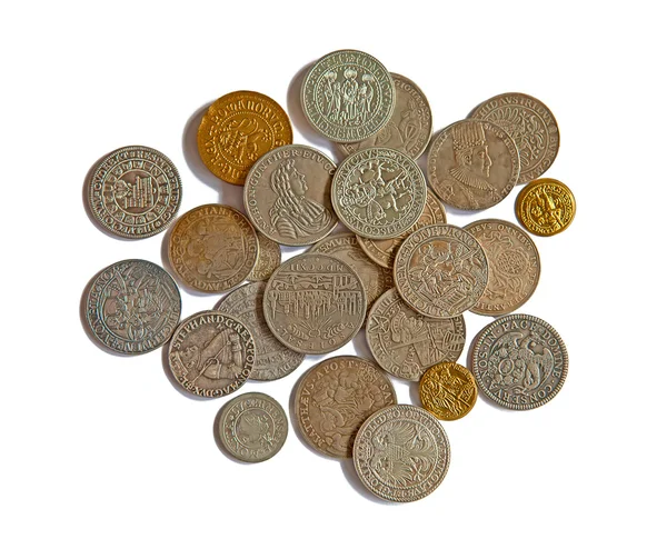 Collection of medieval coins — Stock Photo, Image