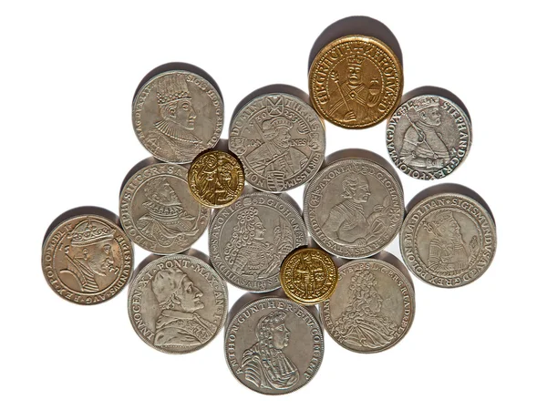 Sbírka středověkých mincí — Stock fotografie