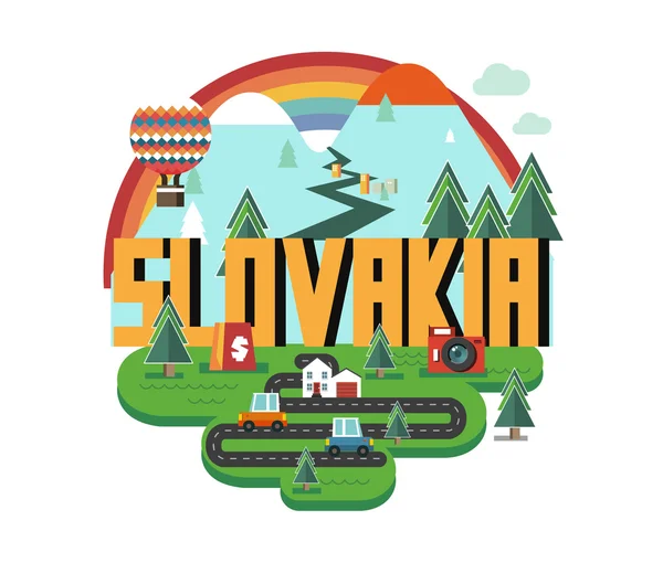 Словакия красивая страна в мире — стоковый вектор