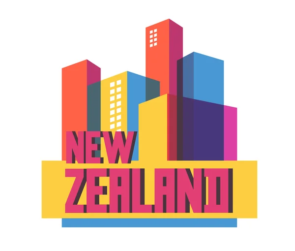 Nya Zeeland vackra land i världen — Stock vektor