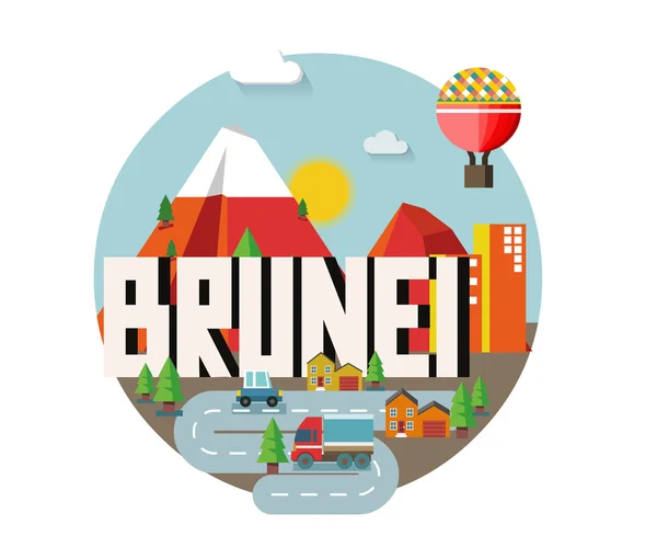 Brunei prachtig land om te bezoeken — Stockvector