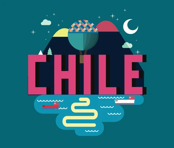Чили красивая страна в мире — стоковый вектор