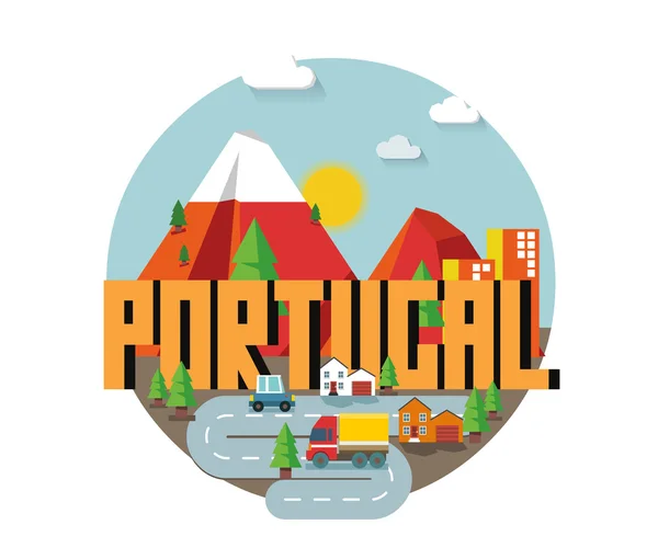 Portugal hermoso país en el mundo — Archivo Imágenes Vectoriales