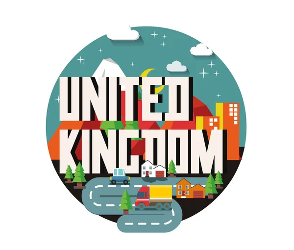 United Kingdom beautiful country in world — Stock Vector