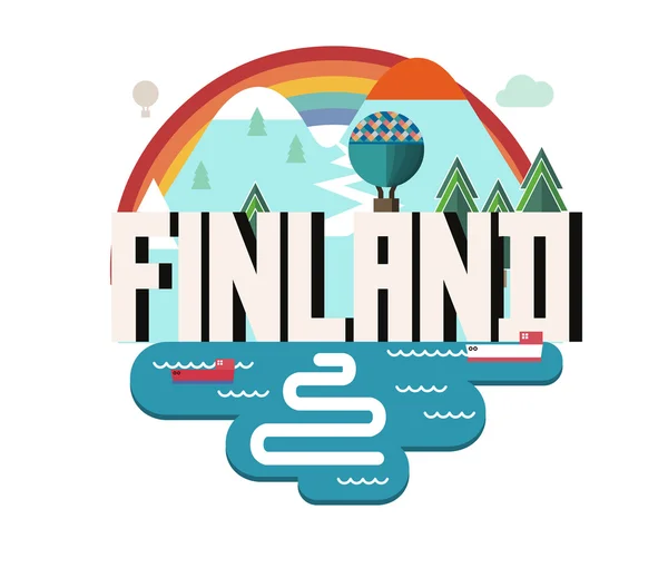 Финляндия красивая страна в мире — стоковый вектор
