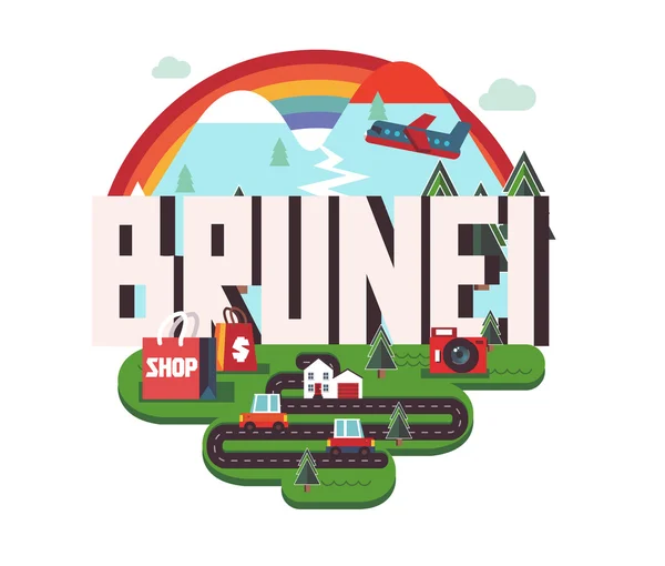 Brunei prachtig land om te bezoeken — Stockvector