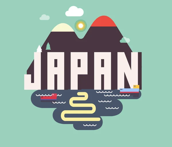 Japão belo país no mundo — Vetor de Stock