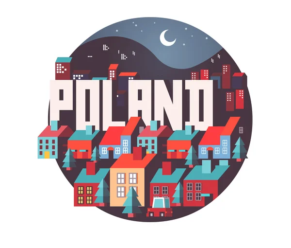 폴란드 세계에서 아름 다운 나라 — 스톡 벡터