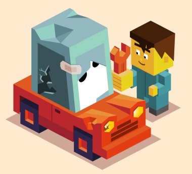 Araba tamircisi onarır