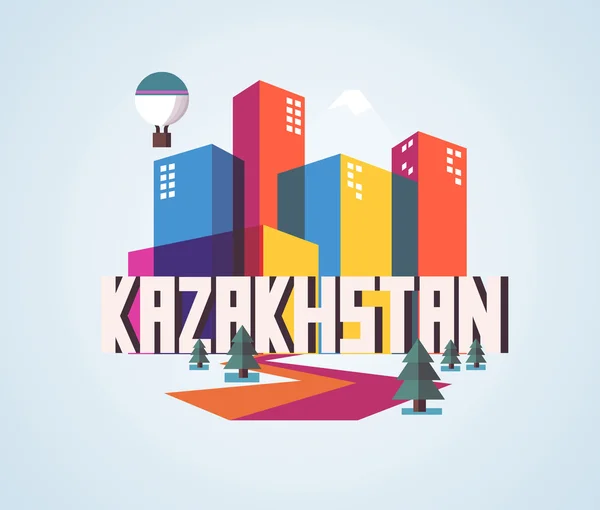 Kazakstan vackra land i världen — Stock vektor