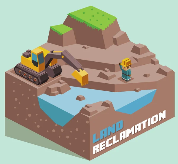 Land Reclamation expanding — Stock Vector