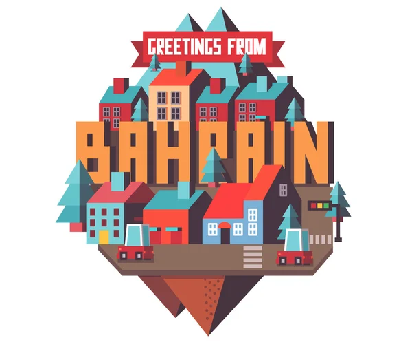 Bahréin hermoso país para visitar de vacaciones — Vector de stock