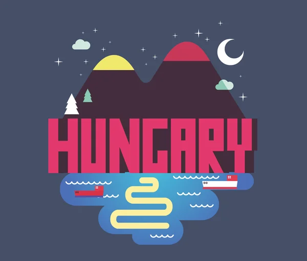 Hungría hermoso país en el mundo — Vector de stock