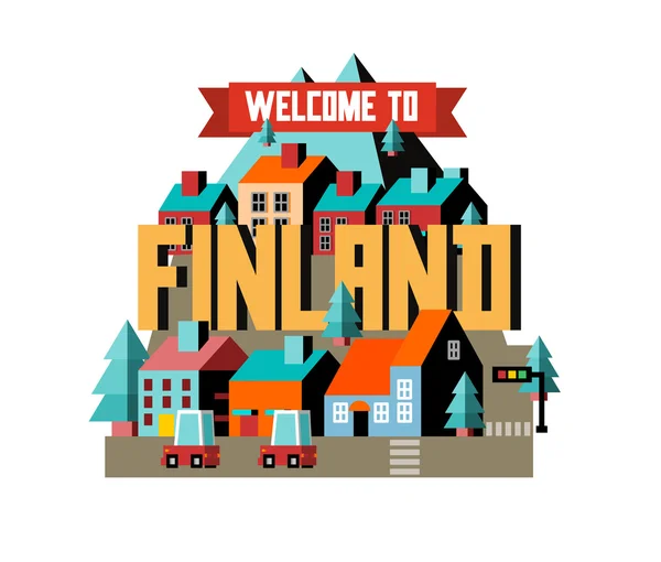 Finlandia hermoso país en el mundo — Archivo Imágenes Vectoriales