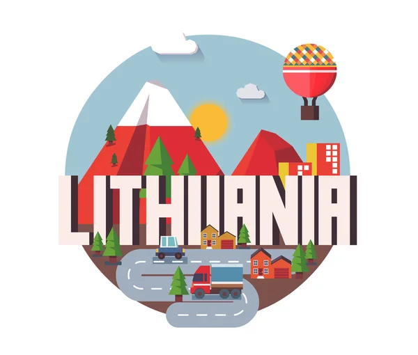Lituania hermoso país en el mundo — Archivo Imágenes Vectoriales