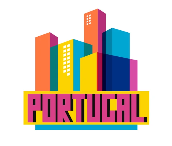 De prachtige land Portugal in wereld — Stockvector