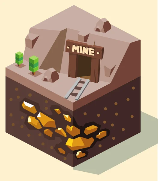 Old Gold mine — Stock Vector