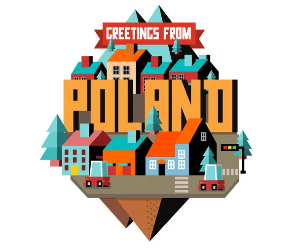 Польша красивая страна в мире — стоковый вектор