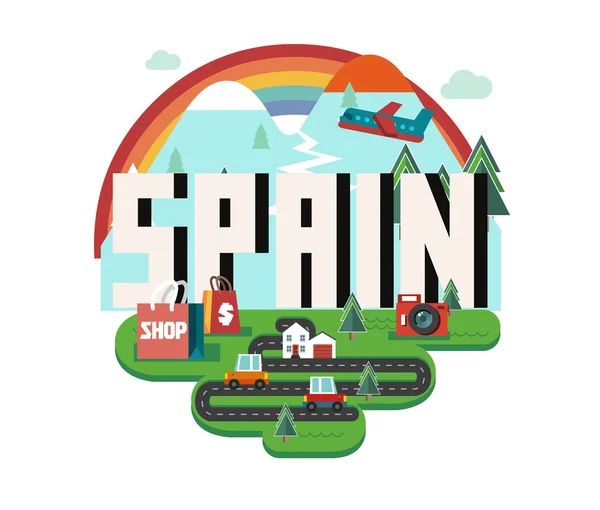 Espanha belo país no mundo — Vetor de Stock