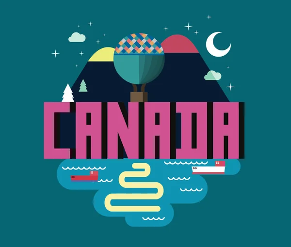캐나다 세계에서 아름 다운 나라 — 스톡 벡터