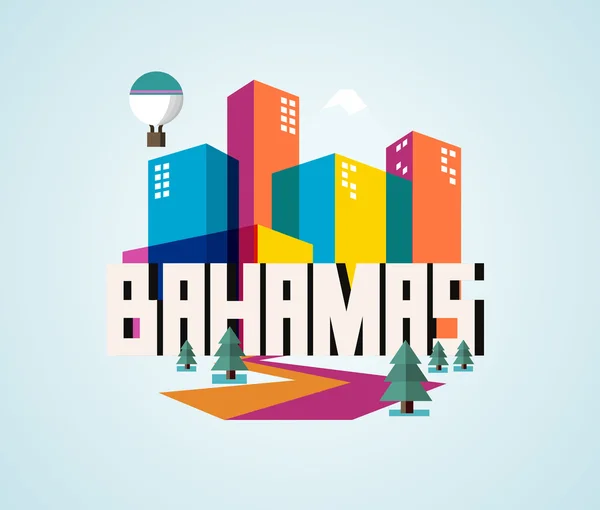 Bahamas hermoso país en el mundo — Vector de stock