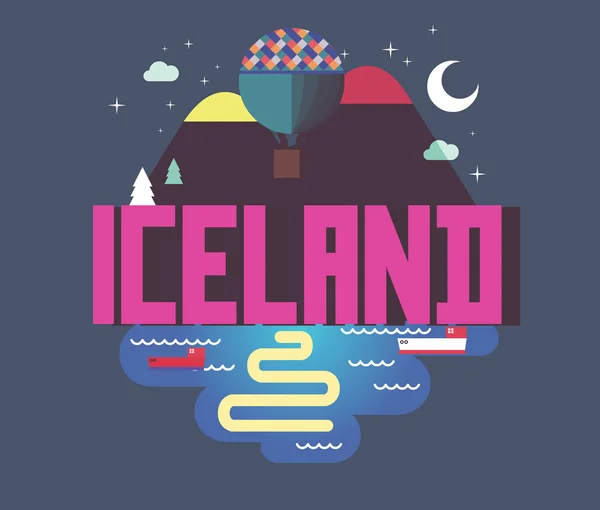 Islandia hermoso país en el mundo — Vector de stock