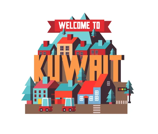 Kuwait Schönes Land zu besuchen — Stockvektor