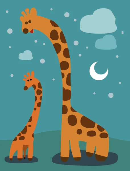 Famille Girafe avec enfant — Image vectorielle