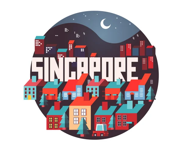 Singapour beau pays à visiter — Image vectorielle