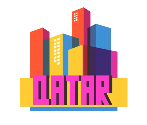 Qatar hermoso país para visitar — Vector de stock