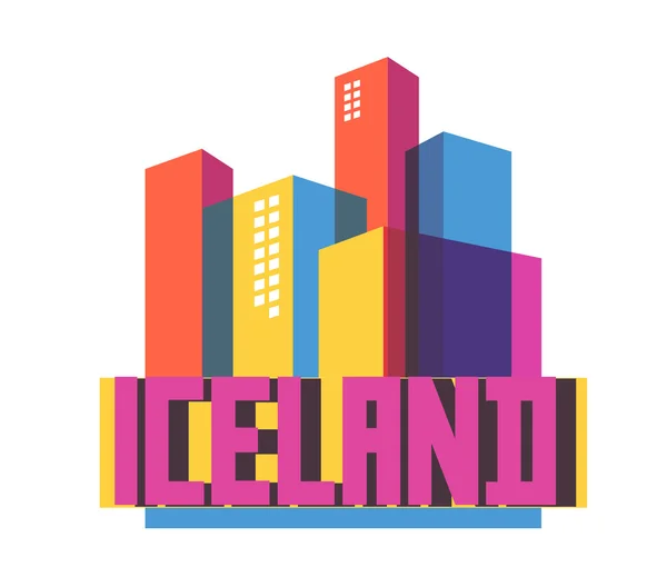 Islandia hermoso país en el mundo — Vector de stock