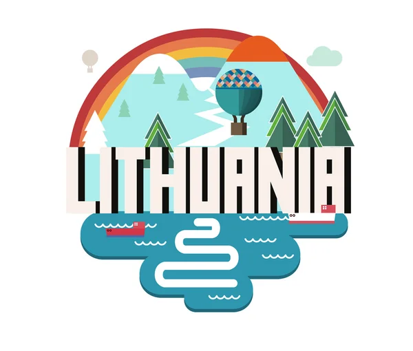 Литва красивая страна в мире — стоковый вектор