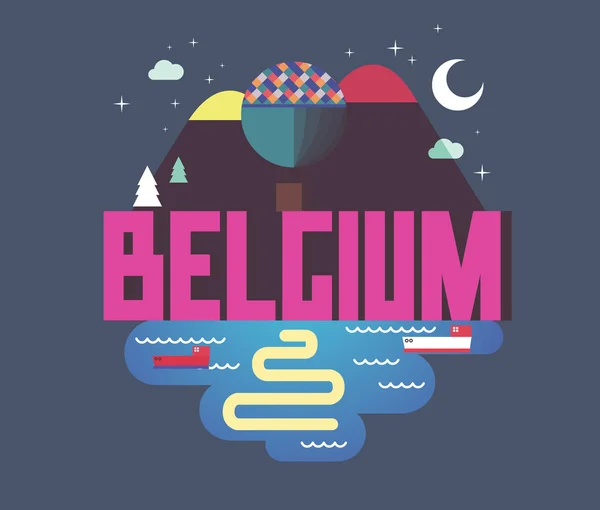 Bélgica hermoso país en el mundo — Vector de stock