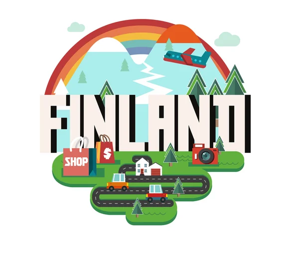 Finlandia bellissimo paese nel mondo — Vettoriale Stock