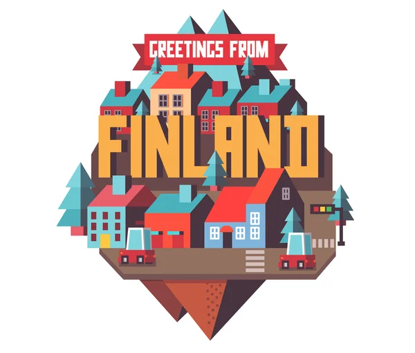 Finlandia bellissimo paese nel mondo — Vettoriale Stock