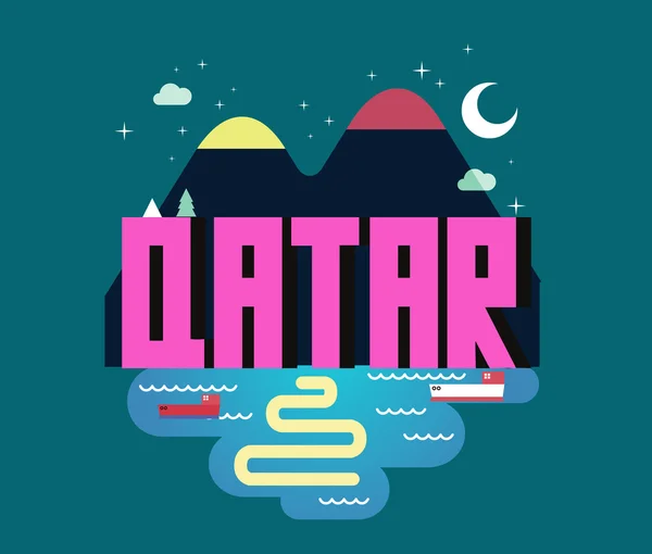 Qatar hermoso país para visitar — Vector de stock