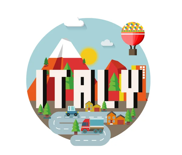 Włochy, piękny kraj w świecie — Wektor stockowy