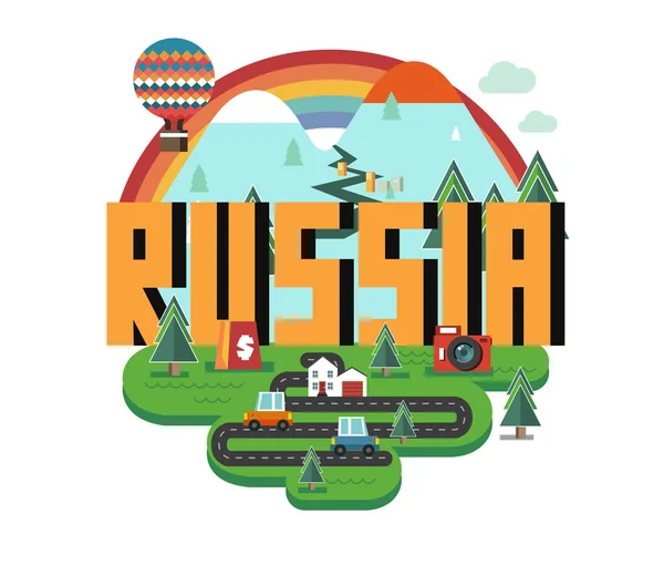 Rusia hermoso país en el mundo — Vector de stock