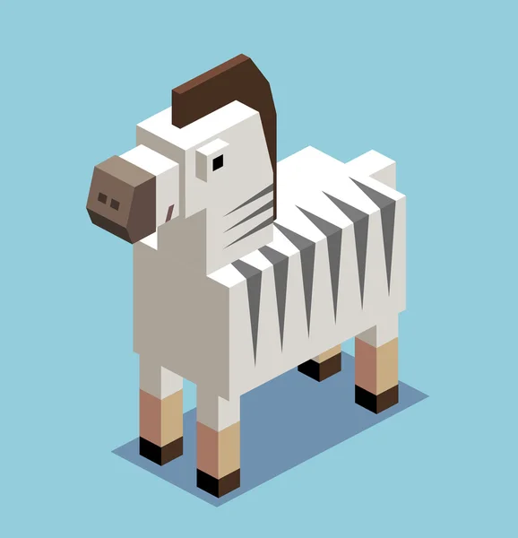 Boxy zebra. 3D — Stockvector