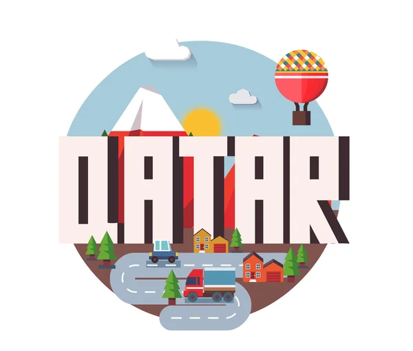 Katar gyönyörű ország, hogy látogassa meg — Stock Vector