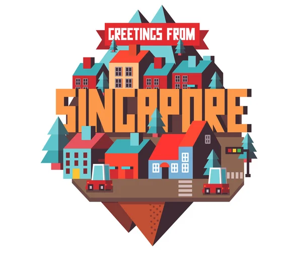 Сингапур красивая страна для посещения — стоковый вектор