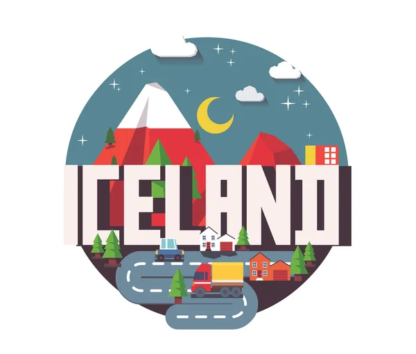 Islanda bellissimo paese nel mondo — Vettoriale Stock